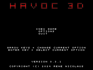 Havoc 3D - Main Menu